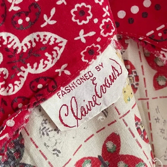 VTG 1950's Claire Evans Cotton Print Butterfly Dress Small - Picture 9 of 13